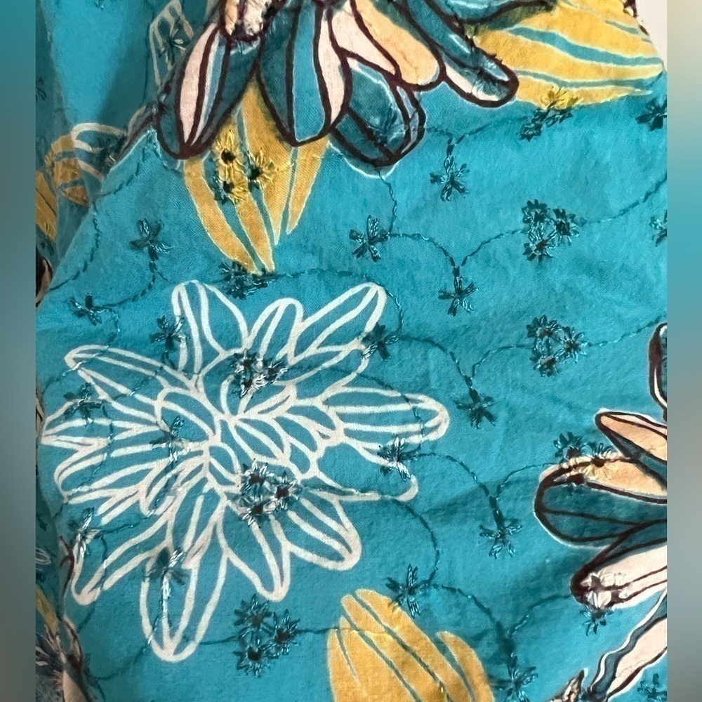 CAPPAGALLO Hawaiian Inspired Button Up Women’s Tee Size L - Picture 11 of 14